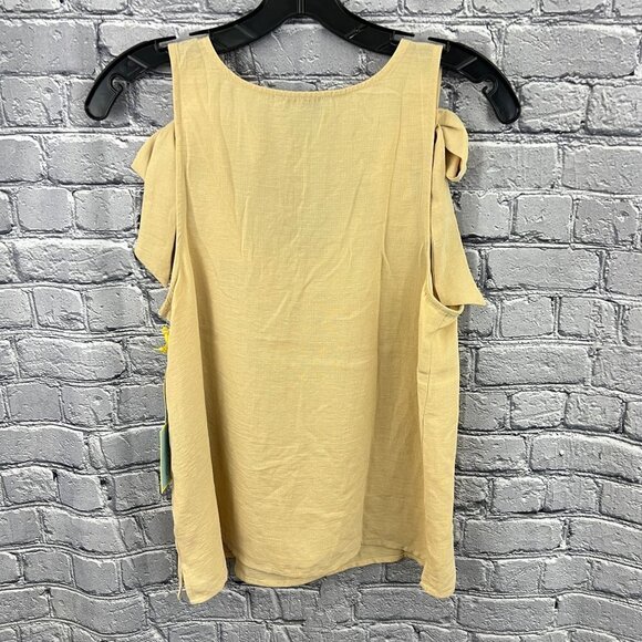 Cece Bow tie Tank in Beige Tan V-neck Size XS - Picture 4 of 6